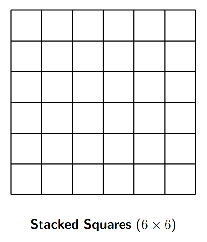 A 6x6 grid of squares