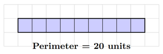 A 1 by 9 rectangle made of 9 smaller squares arranged in a line.