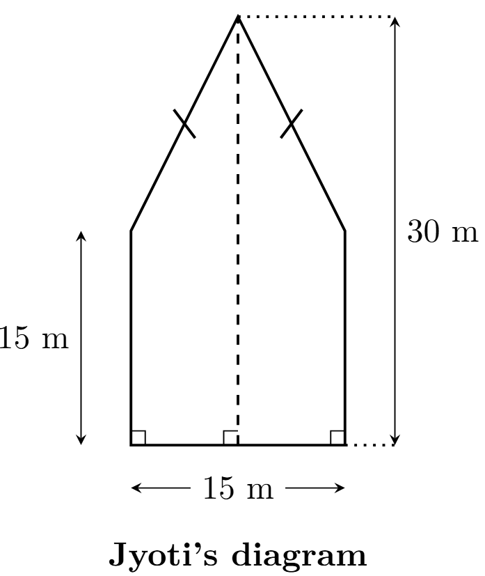 Pentagon divided into two trapeziums vertically