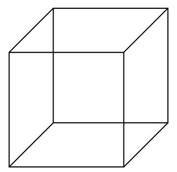 A cube with square faces.