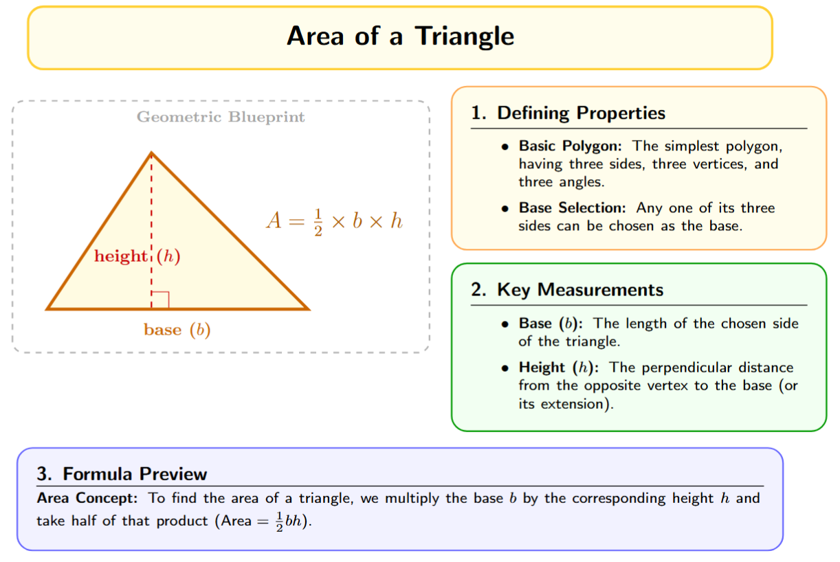 Triangle with base and height indicated.