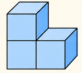 3D view of stacked cubes