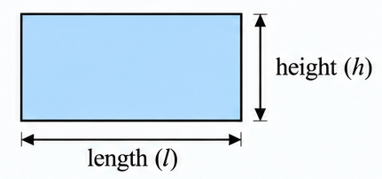 Front view of a cuboid (a rectangle)