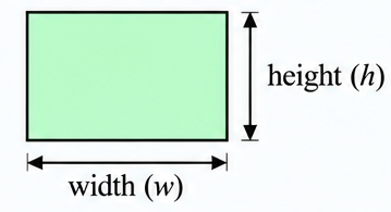 Side view of a cuboid (a rectangle)