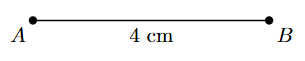 Step 1: Draw side AB 4cm