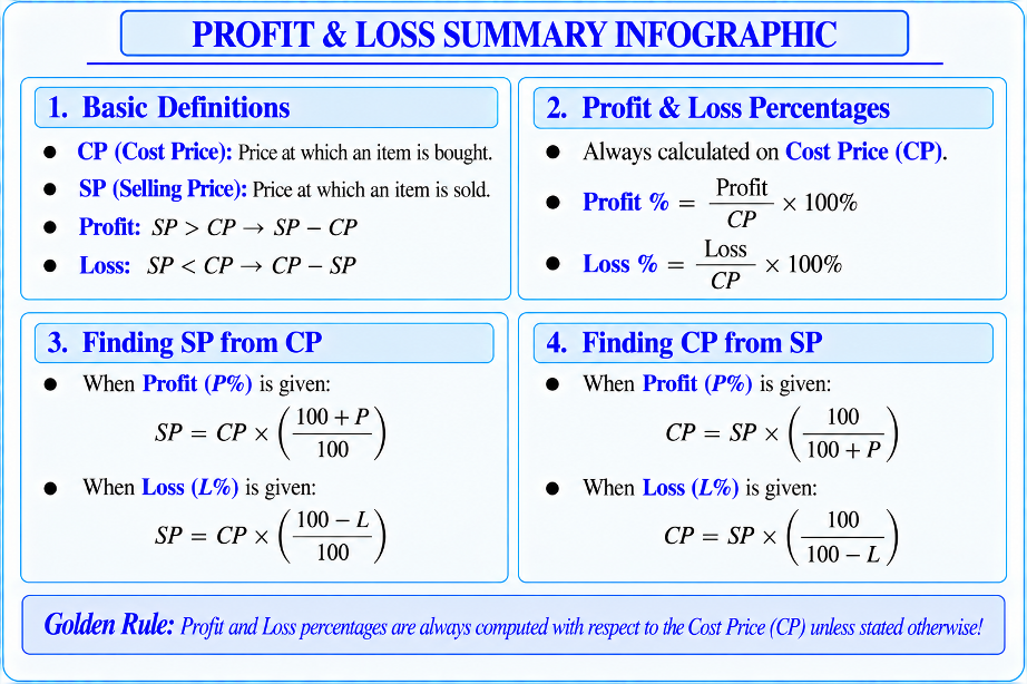 Mnemonic visual for Profit and Loss formulas