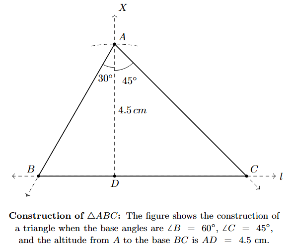 Step 6: The completed triangle ABC.
