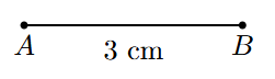 Step 1: A line segment AB of length 3 cm is drawn.