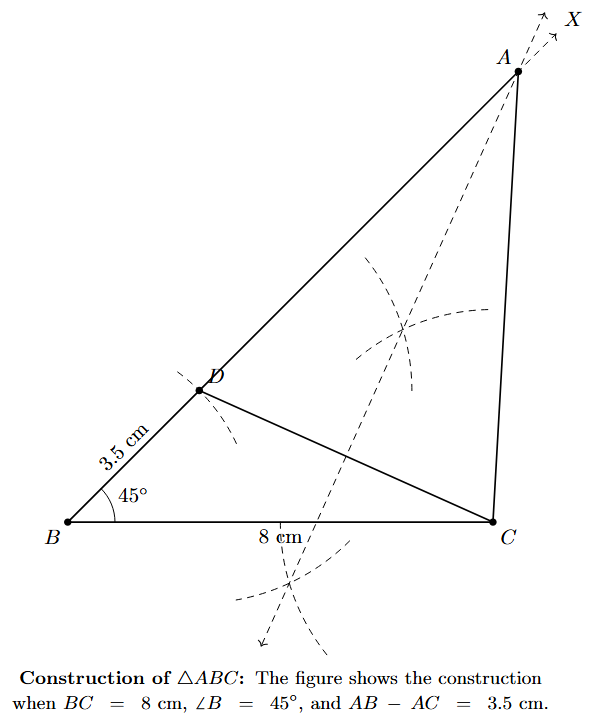 Step 6: A and C are joined to form the required triangle ABC.