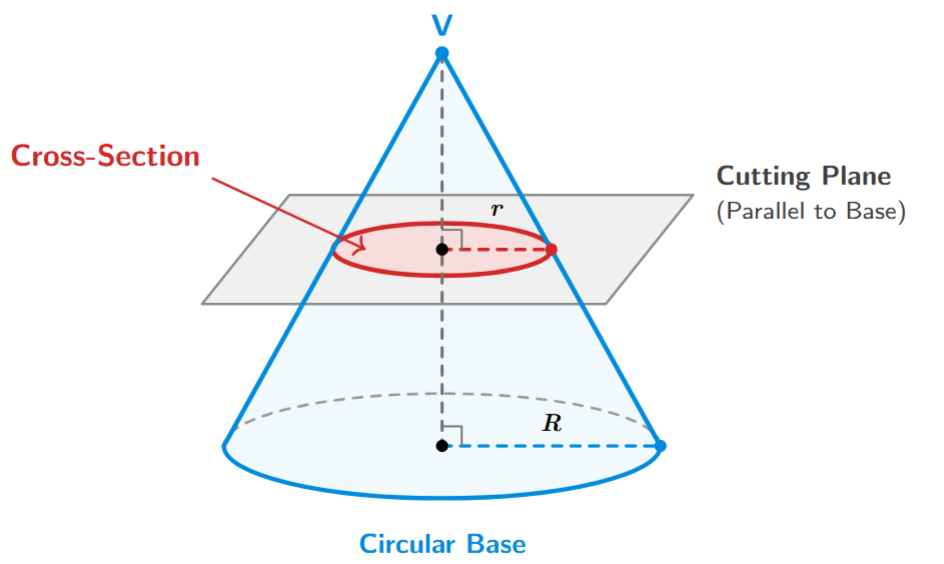 Cross section of a cone