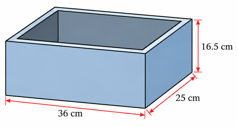 Open iron box with thickness