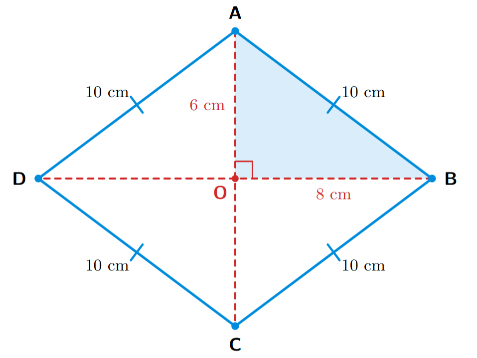 Rhombus ABCD with diagonals intersecting at O