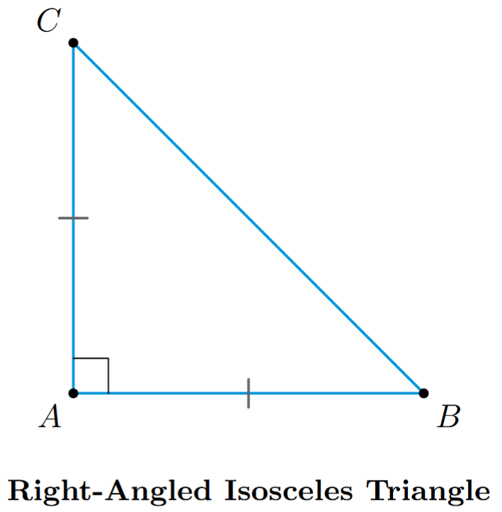 Right angled isosceles triangle ABC