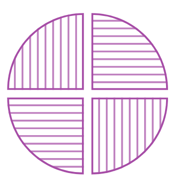 A fully shaded circle, representing a whole roti.