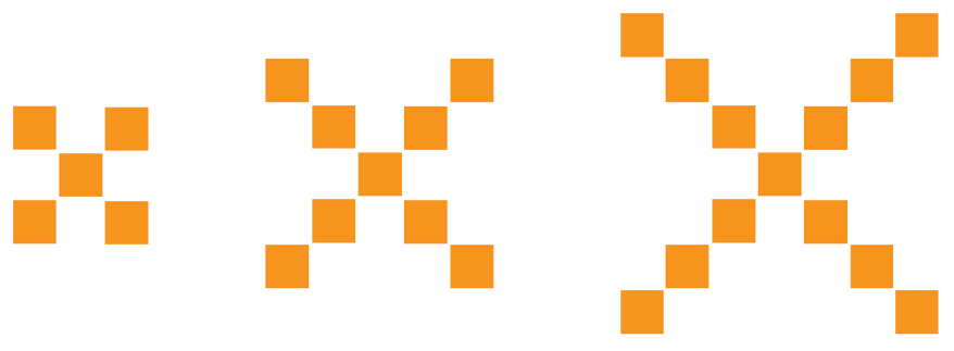 Pattern of growing squares