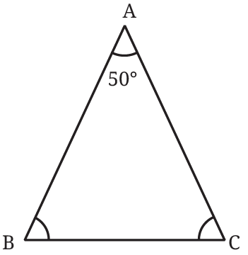Triangle ABC with angle A = 50 degrees