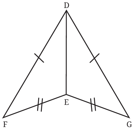 Triangles DFE and GED