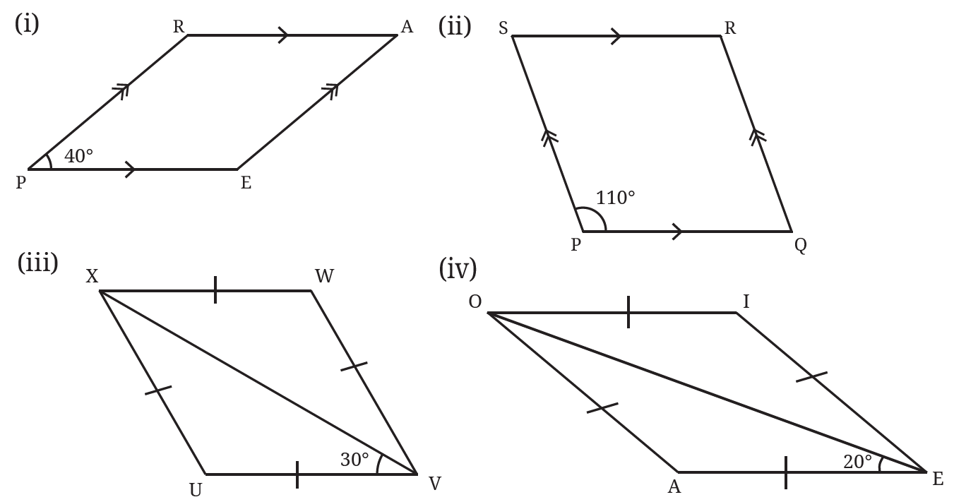 Quadrilaterals with angle measurements