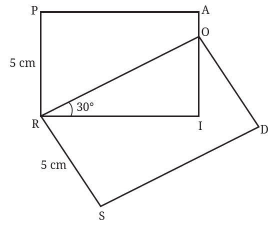 Two intersecting rectangles PAIR and RODS