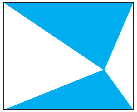 Rectangle with a blue region shaded inside