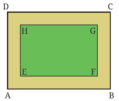 Diagram showing a rectangular path around a park