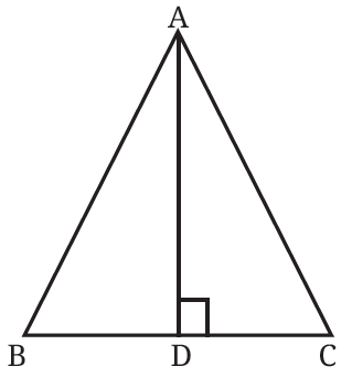 Isosceles triangle ABC with altitude AD