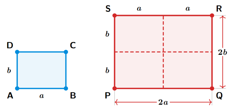 Four small rectangles fitting into one large rectangle